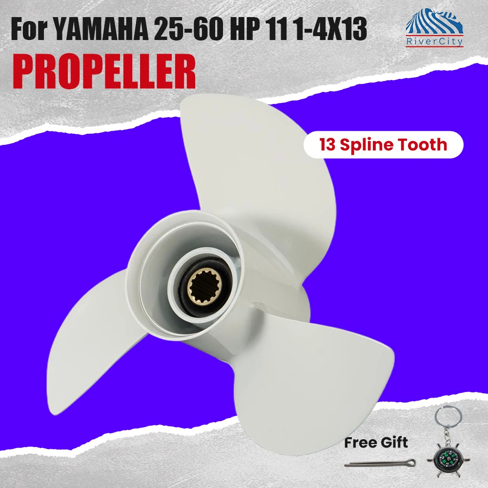 

For Yamaha 25hp 40hp 48hp 50hp 60hp Outboard Propeller 11 1/4*13 Boat Motor Aluminum Alloy Screw Ship Marine Engine 13 Spline