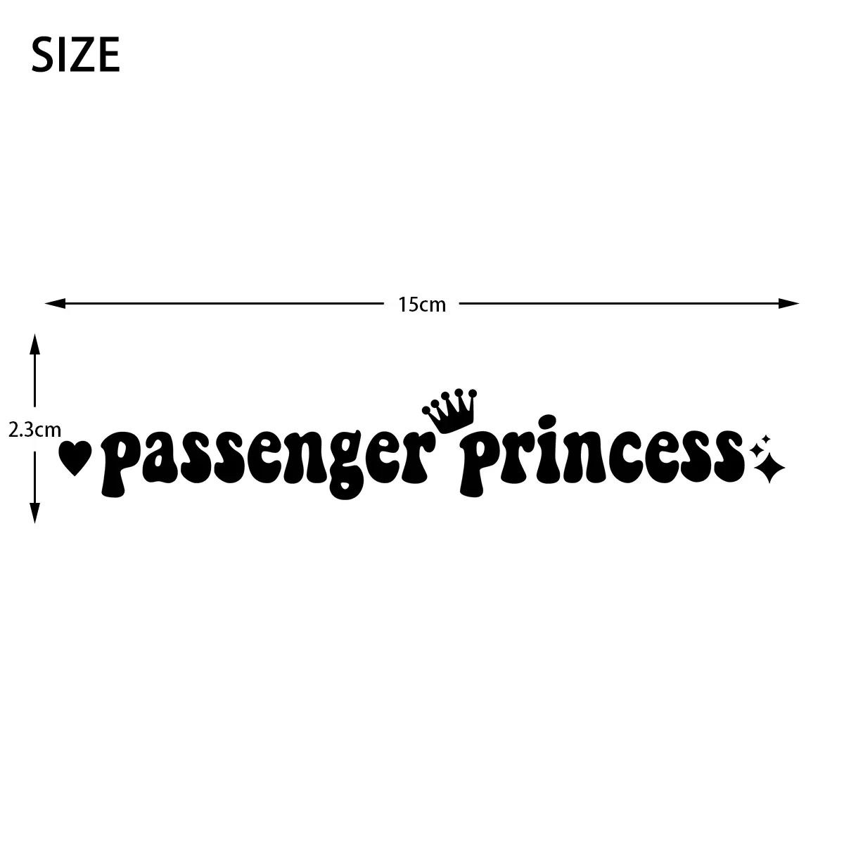Passenger Princess Waterproof Vinyl Sticker Cute Aesthetic Decal For Car Motorcycle Scooter Windshield Tank Fender Helmet Decor