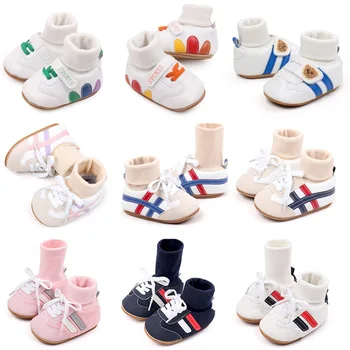 Baby Sock Shos Autumn and Winter Baby Girls Boys Ankle-covered Style 0-1 Year Old Anti Slip Fashion Design Newborn Infant Shoes