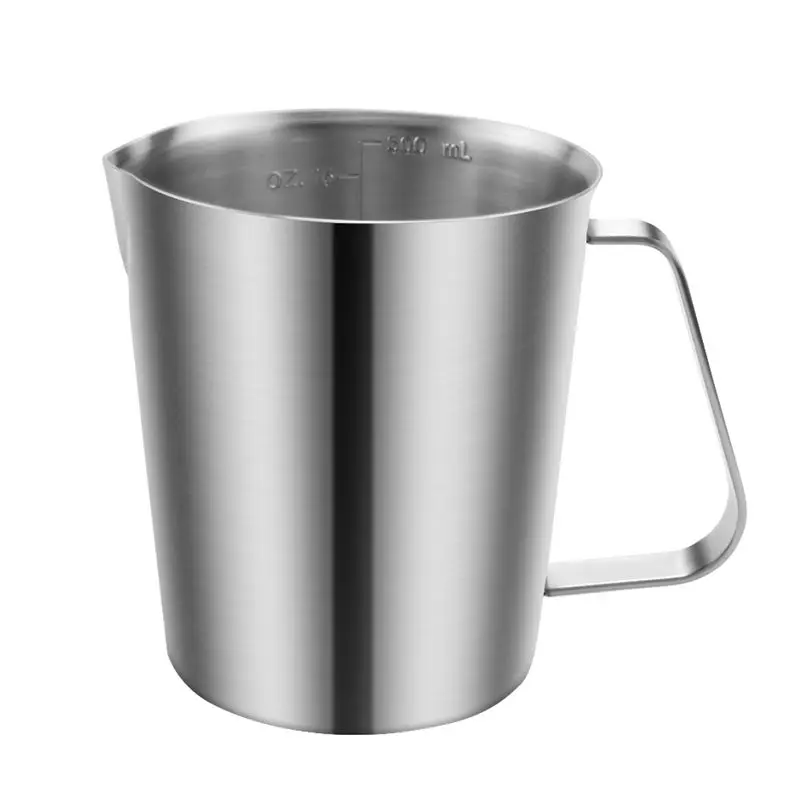 

ABHZ-Stainless Steel Measuring Cup With Handle And Pour Lip, Metal Pitcher With Oz And ML Marking, Pitcher