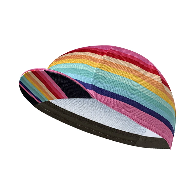 New summer sweat-absorbing riding cap, rainbow elements, trendy, multi-color stitching, neutral, popular