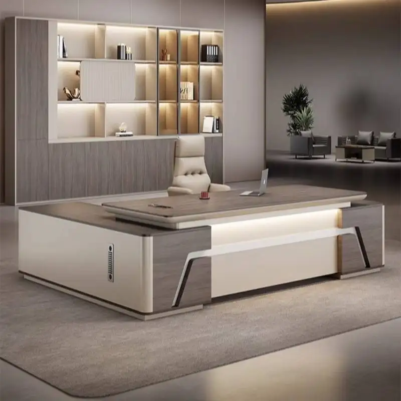 Style Unique Office Desks Aesthetic Executive Luxury Cheap Office Desks Modern Drawers Corner Biurko Small Spaces Furniture