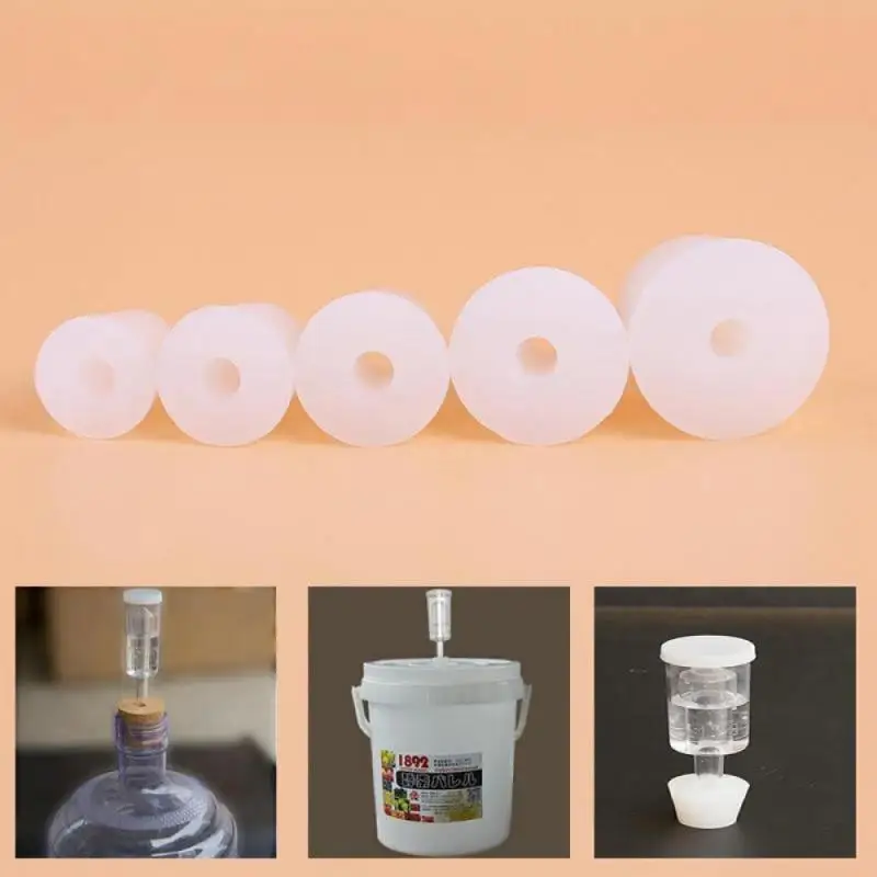 3#-11# Solides Silicone Stopper Airlock Stopper With Hole Laboratory Stopper usedes to valve Fermentation Secondary Wine Bottles