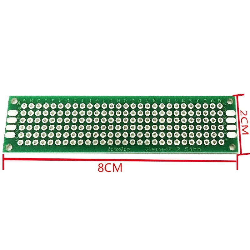 Universal Single-sided Spray Tin Circuit Board, Experimental Test Board, Universal Hole Board, 2x8cm, 1Pc