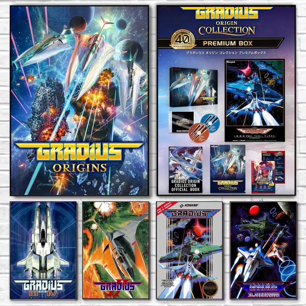 Classic S-Scroll Shooting G-Gradius Poster Stylish Wall Art for Living Room Bedroom Study Home Decor Gift