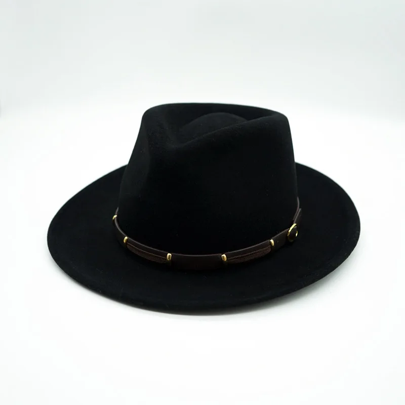 retro-black-fine-wool-jazz-hat-men's-women's-autumn-winter-wide-brim-felt-british-gentleman-style-sun-protection-cone-top