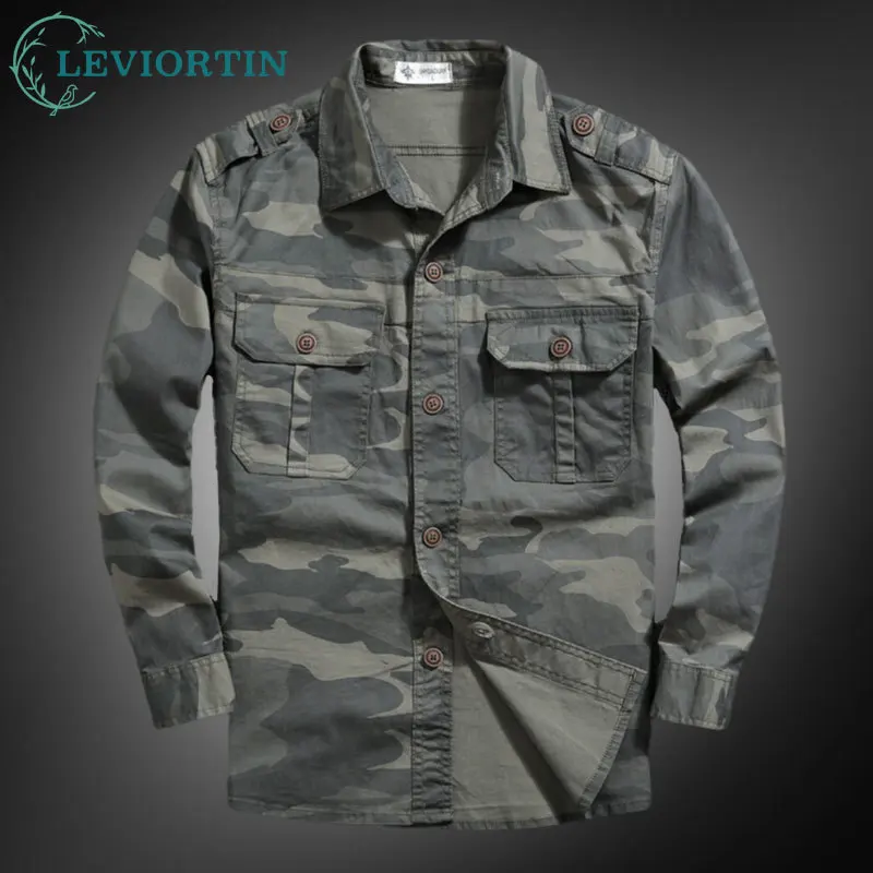 

Мужская повседневная камуфляжная тонкая рубашка с длинными рукавами, летние уличные эластичные хлопковые камуфляжные рубашки с нагрудным карманом