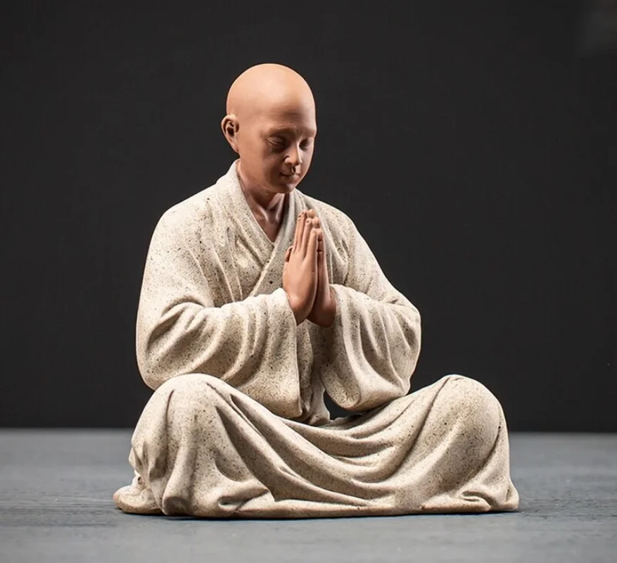 

Chinese Porcelain Monk Statue Buddha Buddhism Zen Figure Decors