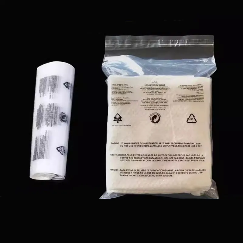 100Pcs Clothing English Warning Words Plastic Bags Transparent Self-adhesive Reclosable Clear Gift Clothes Jewelry Packaging Bag