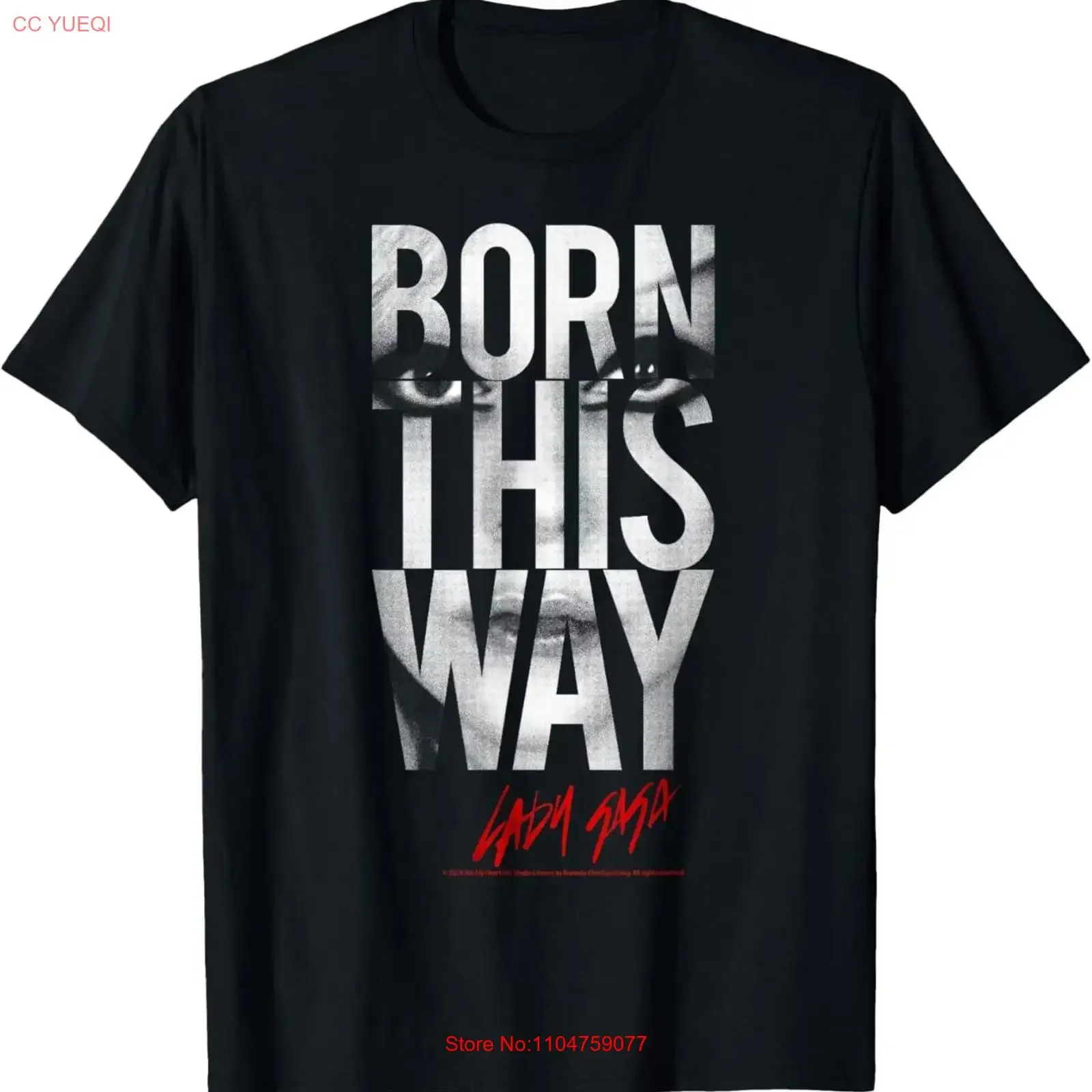 Lady Gaga Born This Way Text Music by Rock Off T Shirt vintage Washed streetwear designer clothes fashion Casual Unisex Stylish