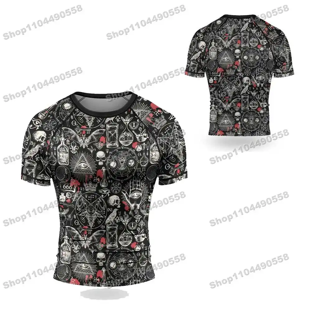 N300th Arten Von Neu Rash Guards Surfen Strand T-Shirts Bademode Tauchen Gym Kurzen ärmeln MMA BJJ Männer Jiu Jitsu Fitness Sets