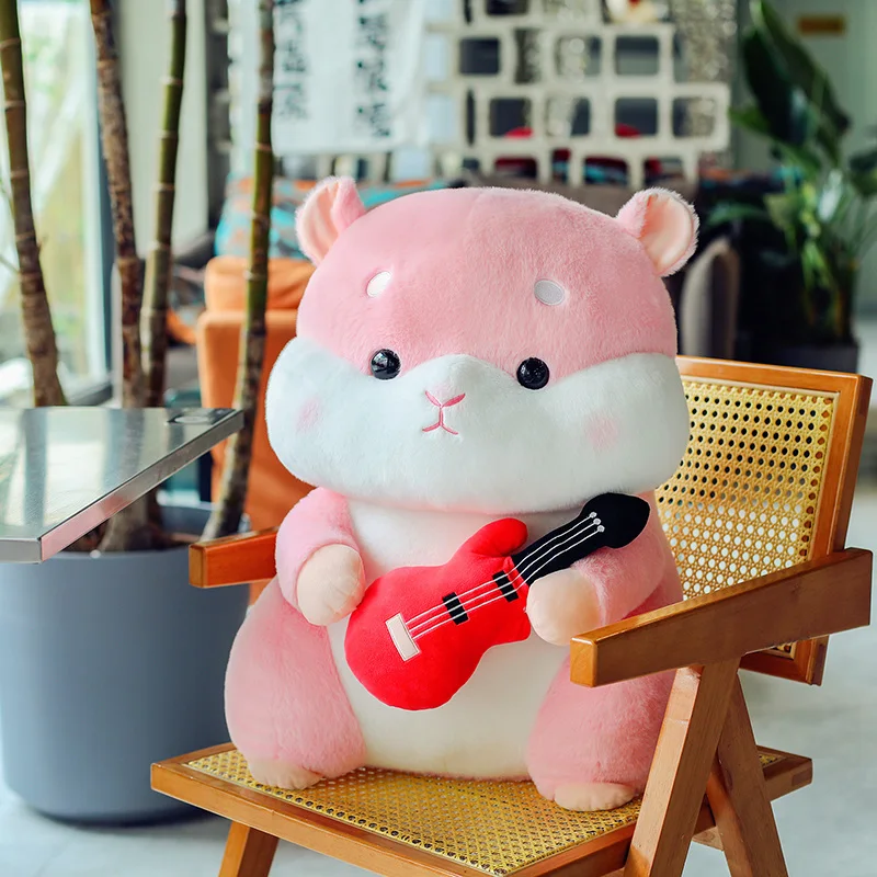 Interesting Music Series Cute Cartoon Holding Guitar Hamster Plush Toy Mouse Stuffed Dolls Kawaii Room Decor Girls Kids Gifts