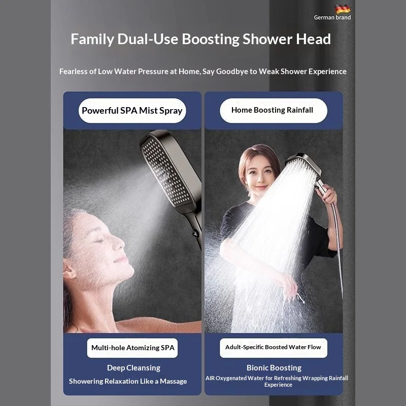 角型加圧シャワーヘッド、強化浴室用蛇口、蓮型加圧高流量シャワーヘッド（入浴用）