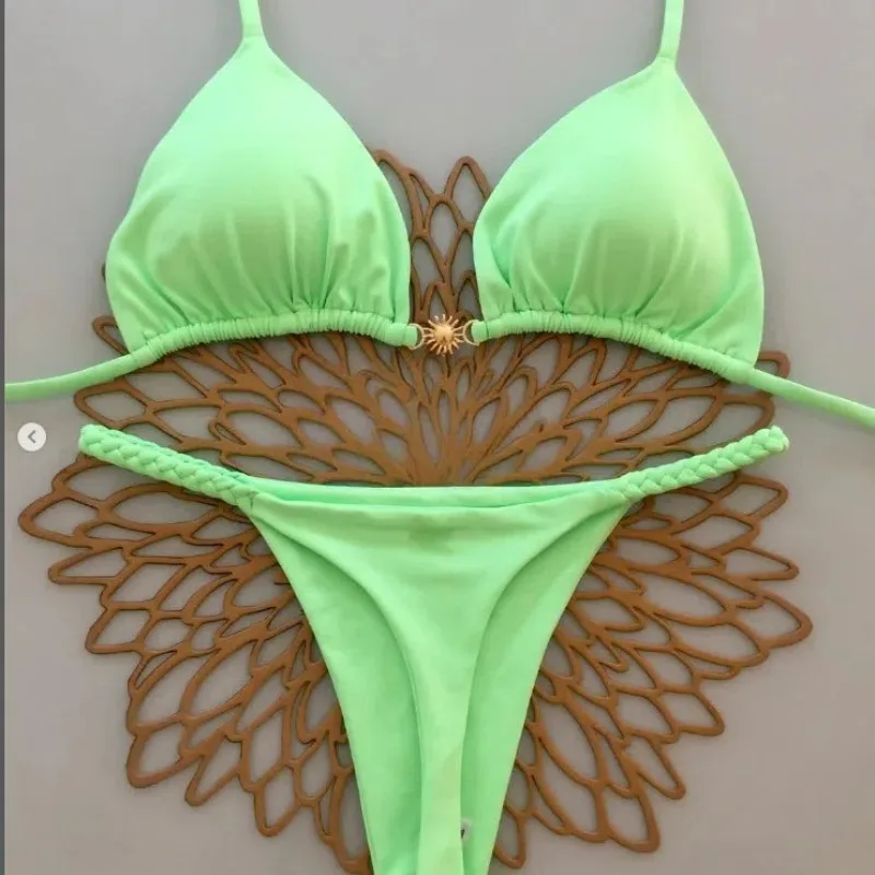 

2025 New Split Briefs Bikini Sexy Brazil Swimsuit Women's Beach Vacation Bikin