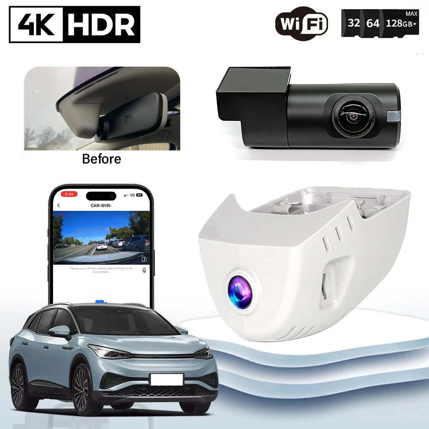 

Plug and Play WIFI 4K Car DVR Dual Video Recorder,Night Vision Camera Loop recording Dash Cam For Skoda Kamiq Octavia 2020-2023