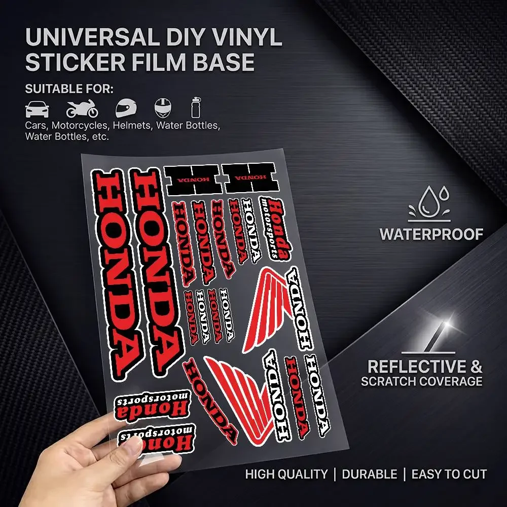 FOR HONDA RACING High Visibility Reflective Waterproof Decal Scratch Hide Sticker Fit Car Motorcycle Helmet Refrigerator