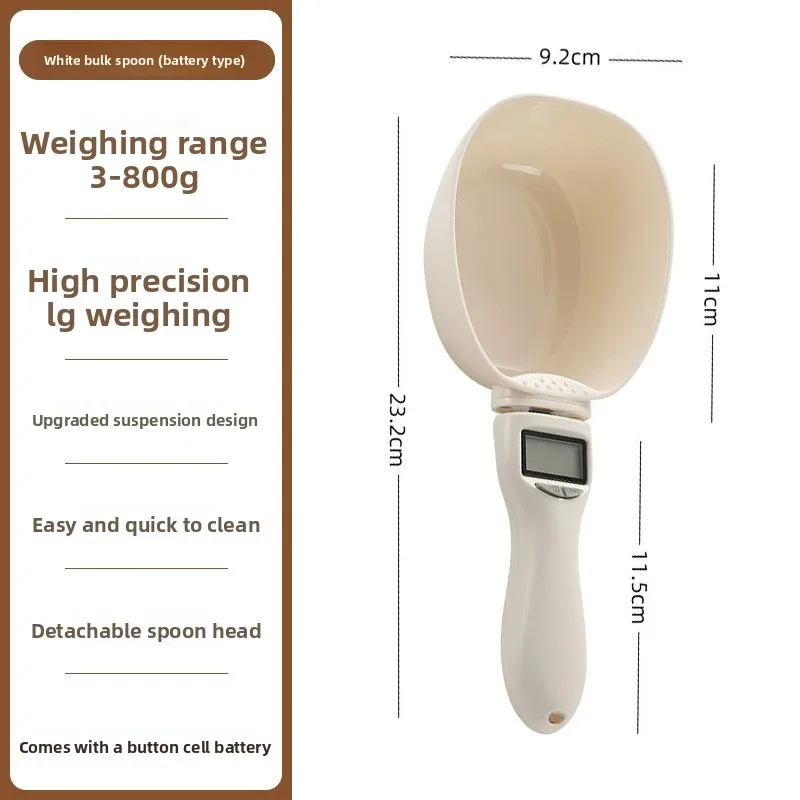 Pet Food Scale LCD Digital Electronic Measuring Spoon Dog Cat Feeding Bowl Kitchen Scale