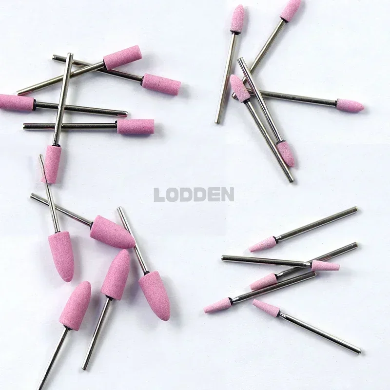 LODDEN 100pcs/box Dental Lab Pink Stone HP for Metal Composite Grind Polish Dental Material Drill Tools Material Dentistry