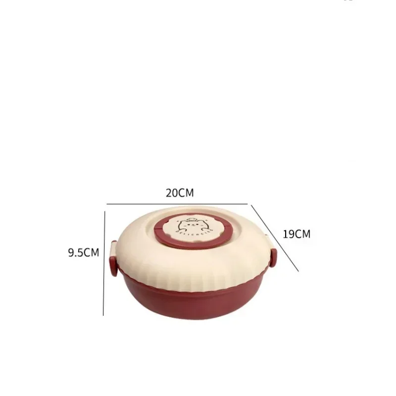 Bento Box a doppio strato di grande capacità con scomparto per salsa Scatola da pranzo in plastica termica per microonde per scatola da pranzo portatile per studenti