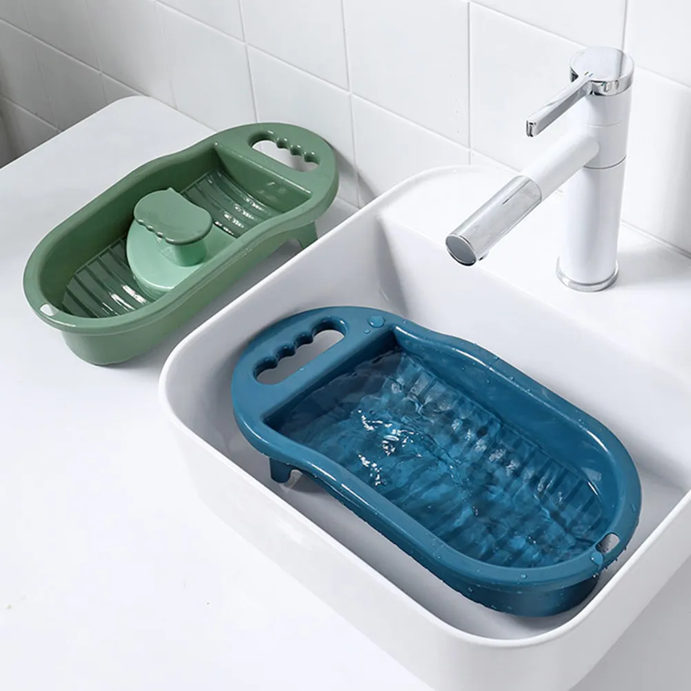 1Pcs Washboard Hand-Washed Small Handle Laundry Scrub Board Sock Underwear Cleaning Tool Portable Lightweight Laundry Washboard