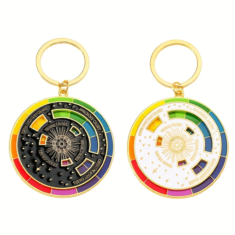 1/2pcs Fashion Small Embellishments for Life,Colorful Outer Ring Like a Mysterious Star Track, Adding Unique Charm to The Keys