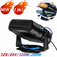Dual Mode Portable 12V 24V Car Heater Fast Heating Windshield Defroster Demister Anti Fog Dryer Dryer 360° Adjustable Auto Fan