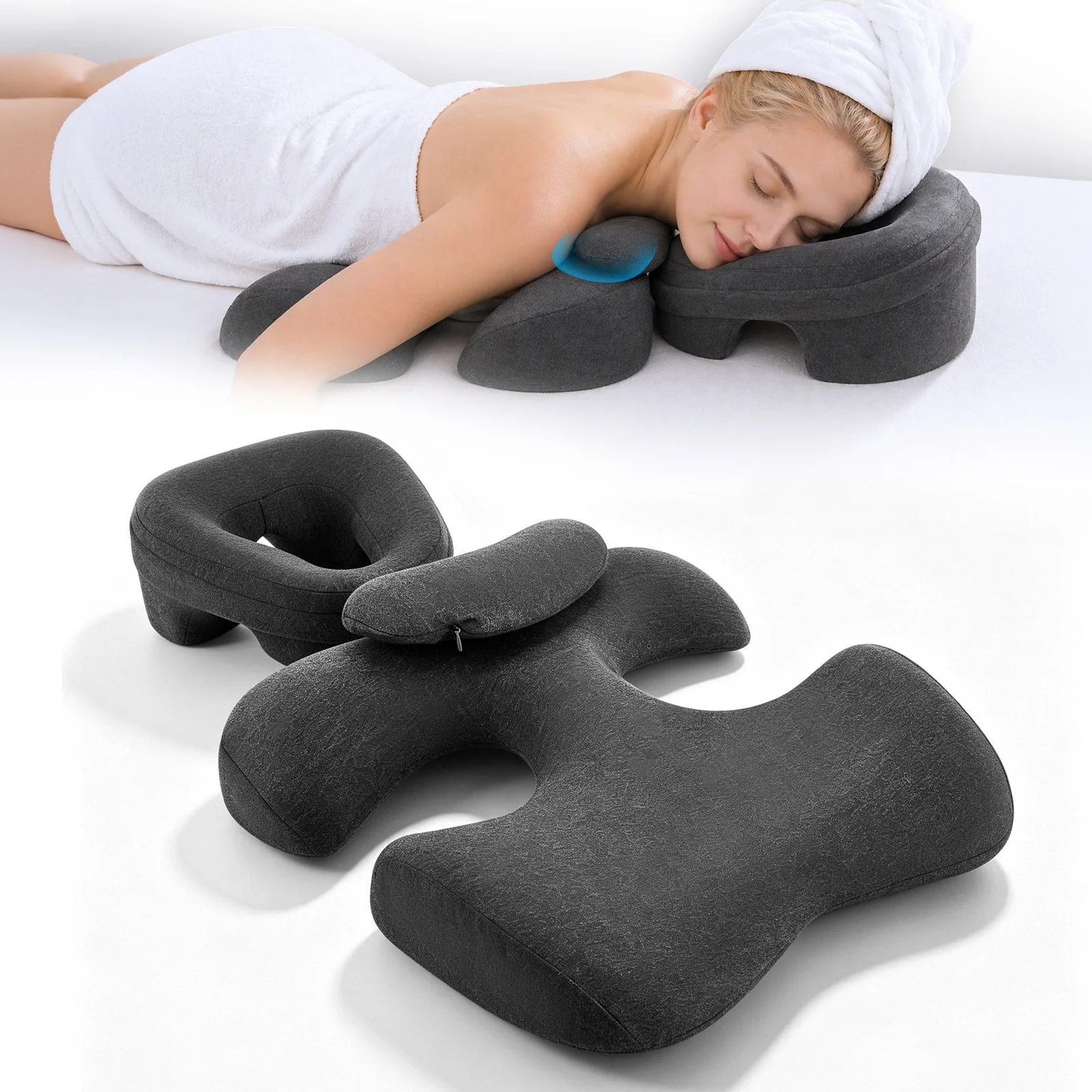 Gesichtsmassagekissen mit Bruststütze, professionelle Bauchlage, ergonomisch für Schönheitssalon, SPA, Doppelfunktionskissen