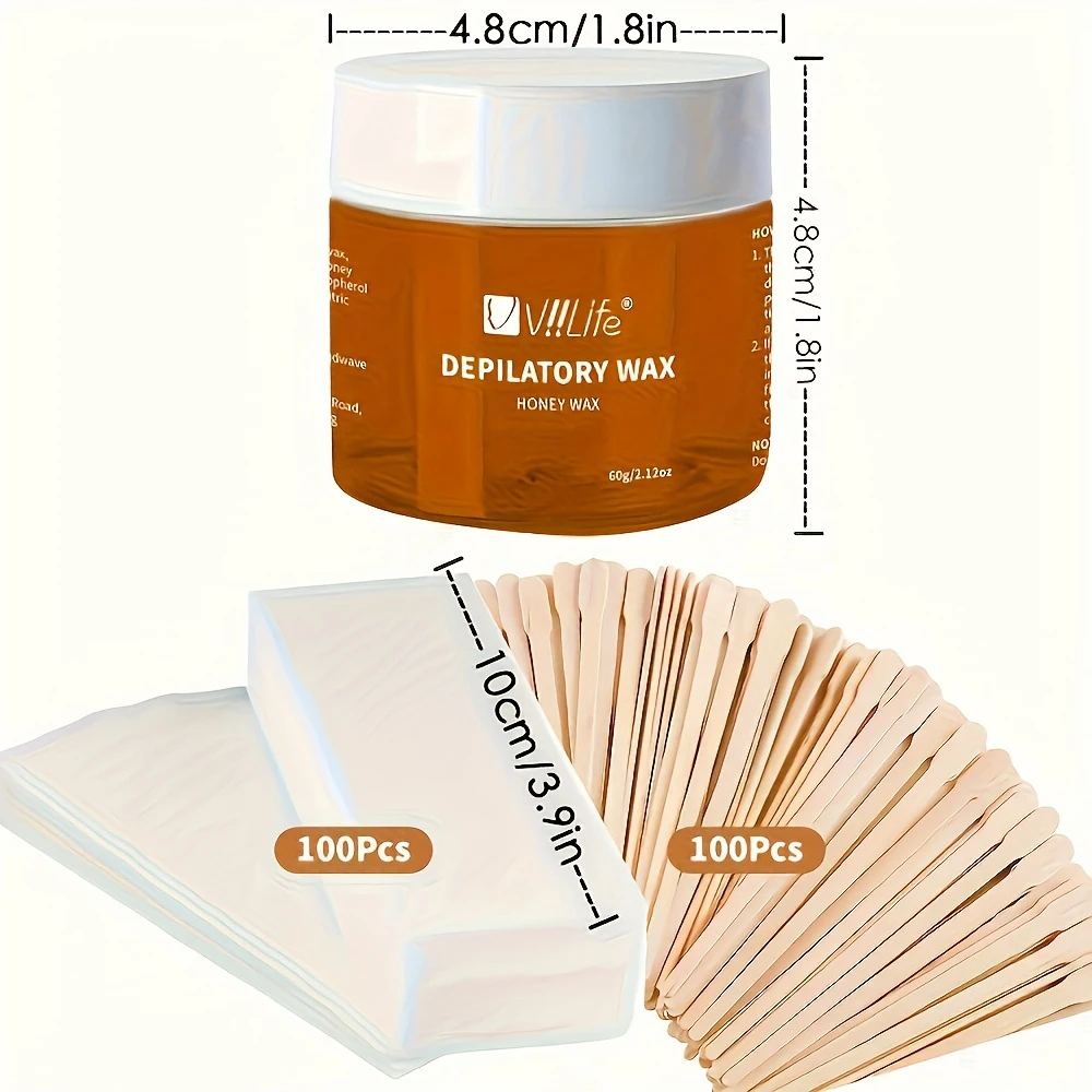 شمع Viilife الناعم لمجموعة تشكيل الحواجب الدقيقة لإزالة شعر الوجه يتضمن أعواد شمع ورقية بدون كهرباء شعر للسفر