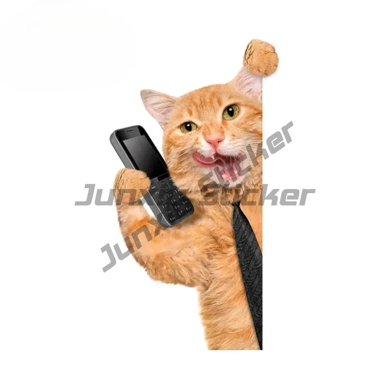 

Scary Cat Cartoon Peeker Car Stickers Creative Waterproof Motorcycle Luggage Decals Occlusion Scratch Car Accessories