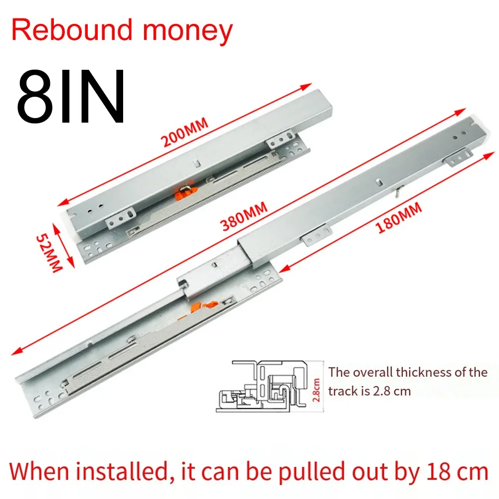 Underfloor Mounting Drawer Slides Steel Furniture Slide Runner for Display Cabinet Keyboard Cupboard Floor Guides Rail