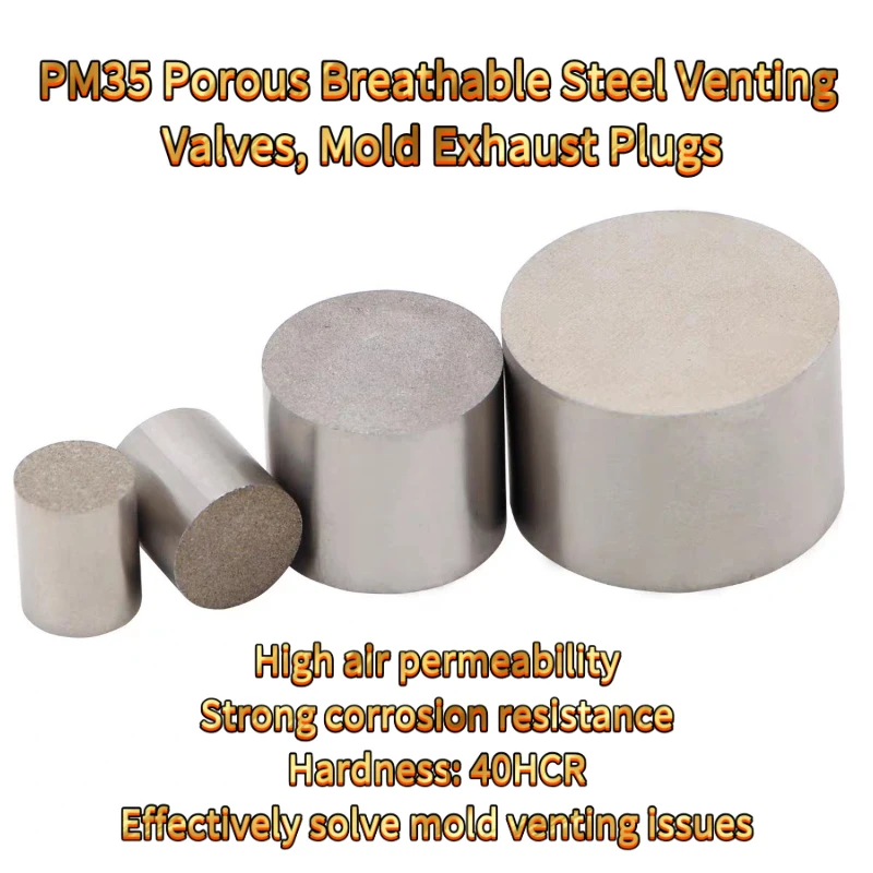 2/5PCS PM35 Porous Breathable Steel Venting Valves, Exhaust Plugs Injection Molding Cavity Gas Discharge