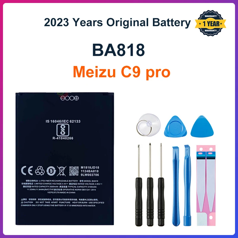 2023 100% Original High Quality 3000mAh BA818 Battery For Meizu C9 pro Mobile Phone Battery Replacement Batteries Bateria