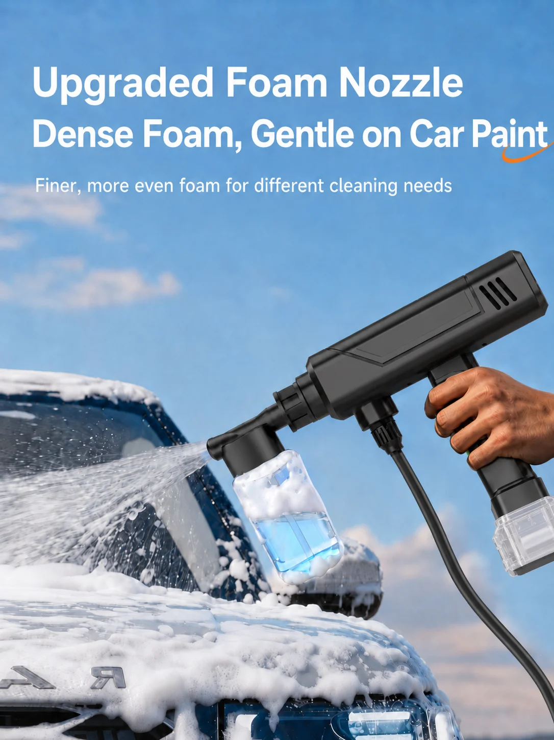 Wireless High Pressure Water Gun Portable Foldable Multi-mode Car Cleaning Sprayer, Universal Washing Tool for Vehicle Garden