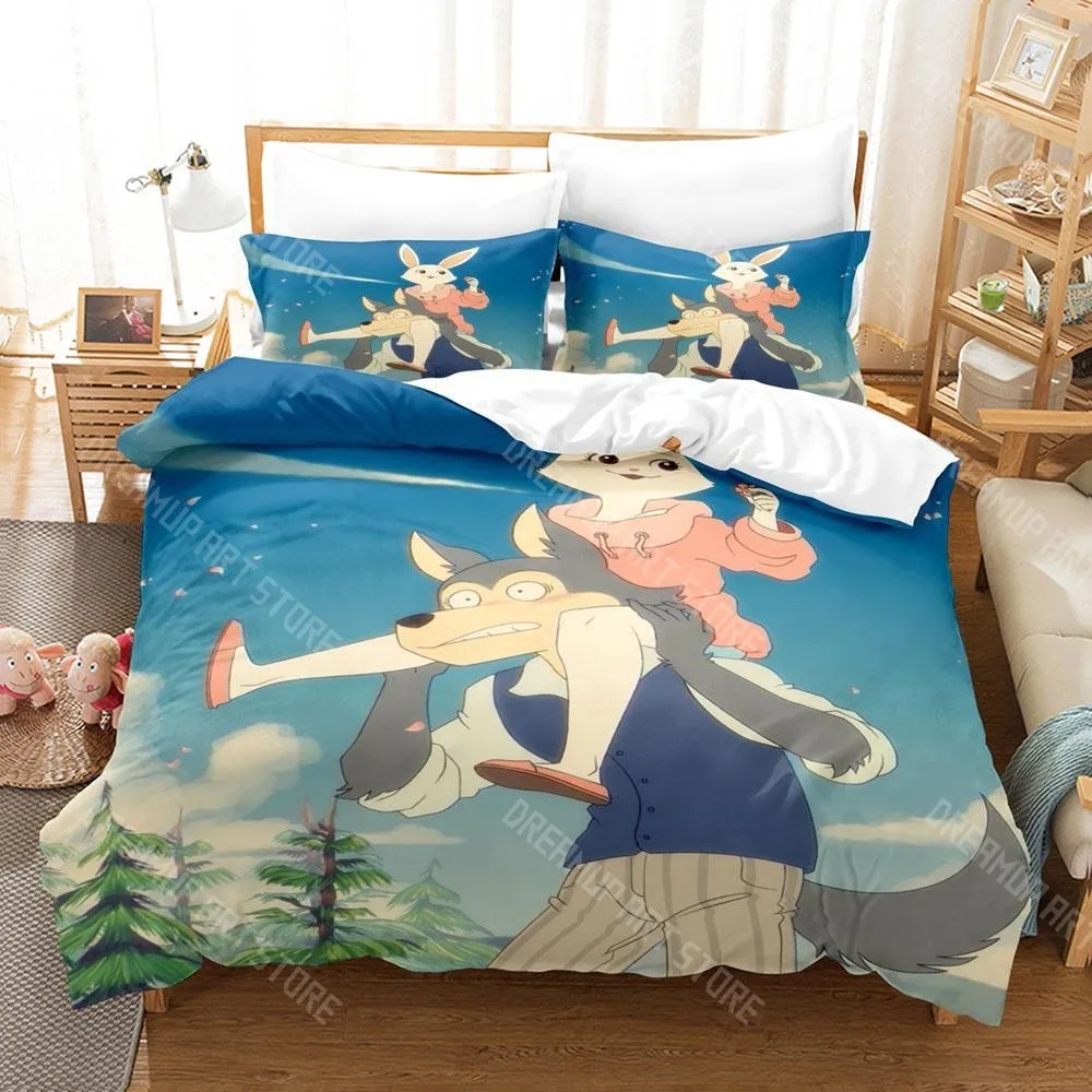 3D Printed BEASTARS Anime Bedding Set for Boys Girls Duvet Cover Pillowcase Included Twin Queen King Full Single Double Sizes