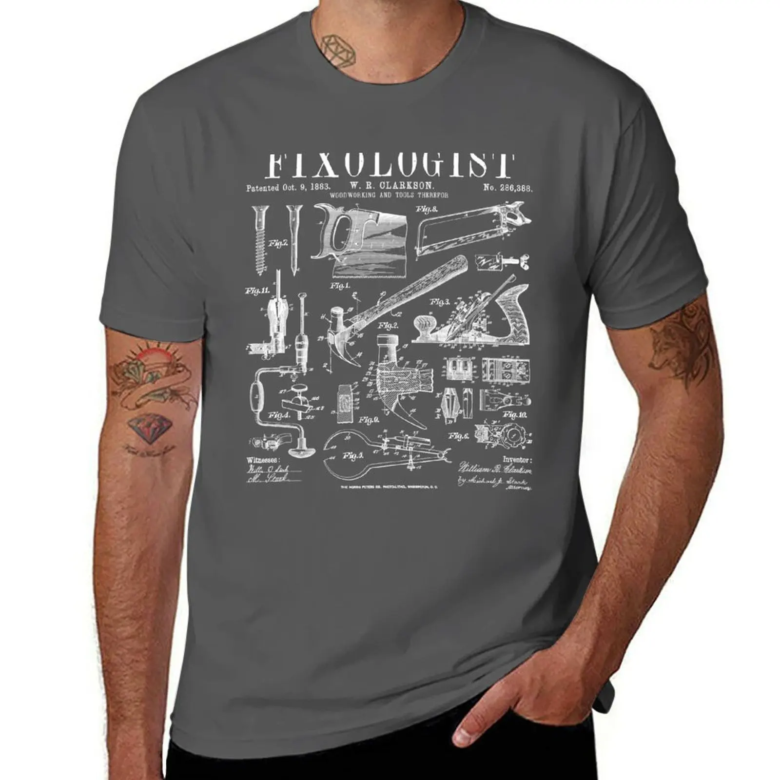 

Fixologist Carpenter Carpentry Tools Vintage Patent Print T-Shirt funny t shirts cotton funny t shirts man T-Shirt