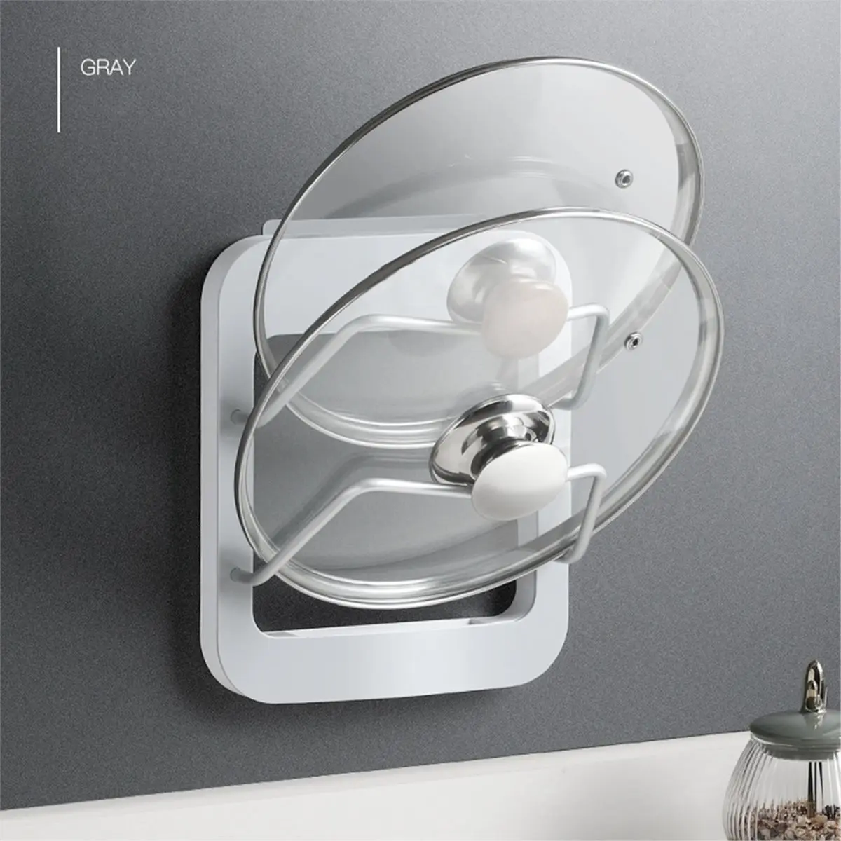 A67T NEW Kitchen Organizer Rack Wall Hanging Pot Cover Rack Pot Lid Metal Rust-Free Multifunctional Rack Pot Lid Storage Rack