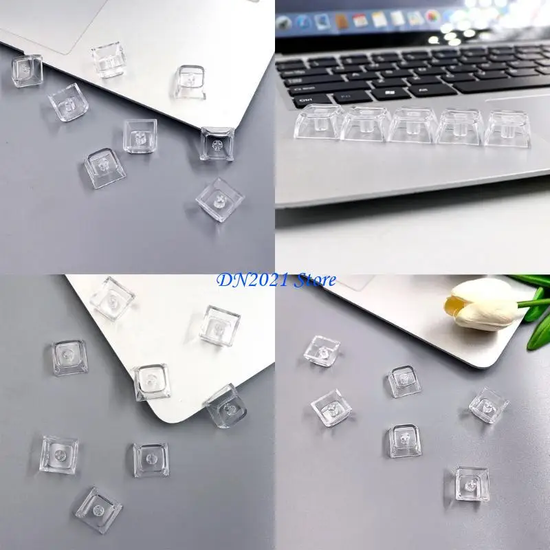 F3KE 20Keys XDA Profile 1U 1X Transparents Crystal Blank Keycaps for MX Switches Gaming Keyboards DIY Gift for Game Lovers