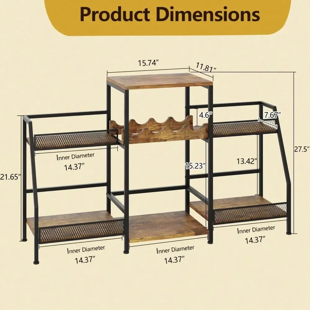 

Cabinet Bar With Storage Bar Cabinet With Wine Glass Holder Industrial Coffee Bar For Home Kitchen