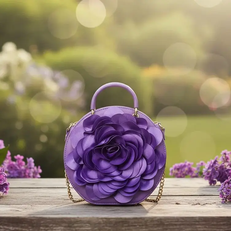 

Hot Ladies Bag Round and Solid Flower Handbag Textures Women's Handbag Luxury Crossbody Girl's Bag Top Selling Shoulder Bag