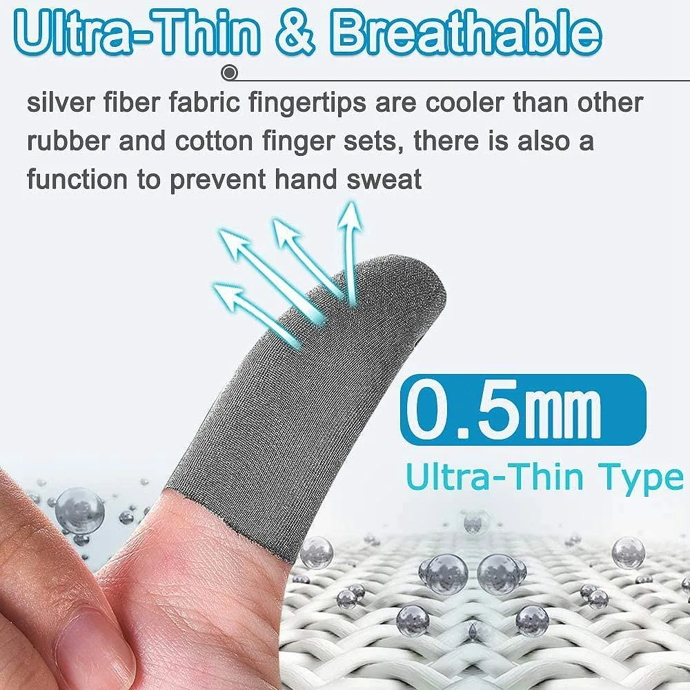 Finger Sleeves For Gaming Mobile Game Contact Screen Finger Cot Smooth Thin Anti-Sweat For Mobile Games(6 Pcs)