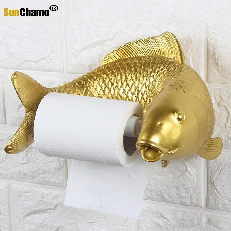 Creative Personality Toilet Paper Towel Rack Wall Hanging Bathroom Cute Household Without Punching Decoration Decorations