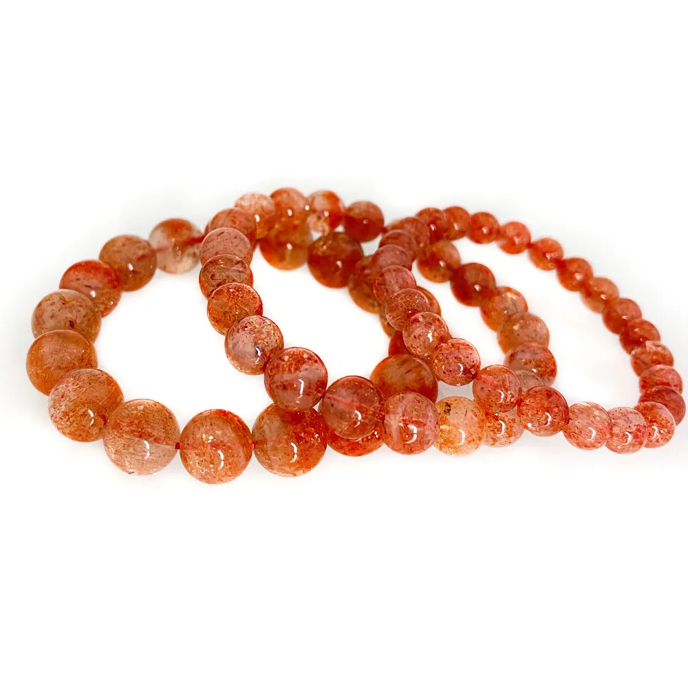 1PC High Quality Wholesale Natural A++++ Gold Sunstone Bracelet 6mm 8mm 10mm For Jewelry Making Design Gift for Lady