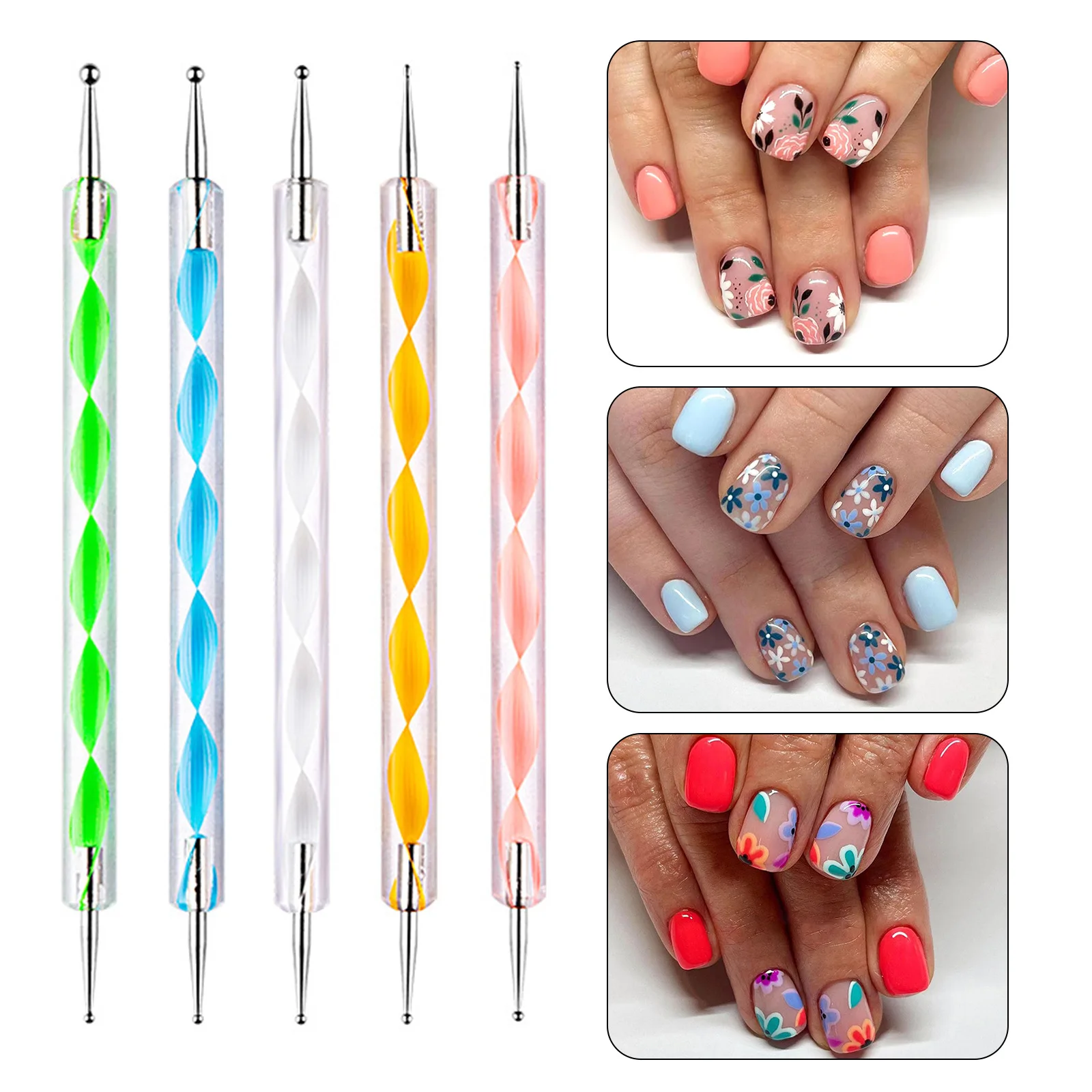 مجموعة فرش فنية احترافية للأظافر، فرشاة مبطنة من الأكريليك والجل، أداة طلاء لتنقيط الأظافر، ملقط لصالونات الأظافر المنزلية