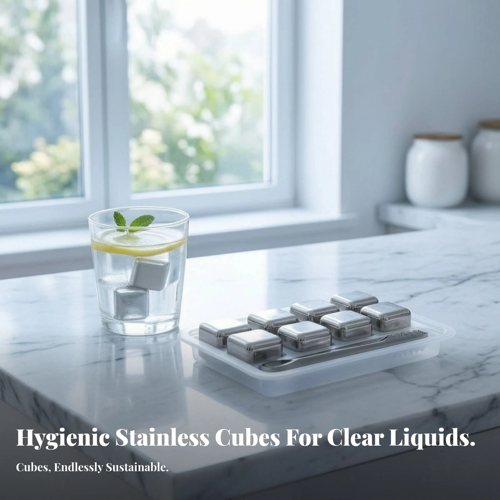 Whiskey Stone Set - Stainless Steel Ice Cube Set Non-Diluting