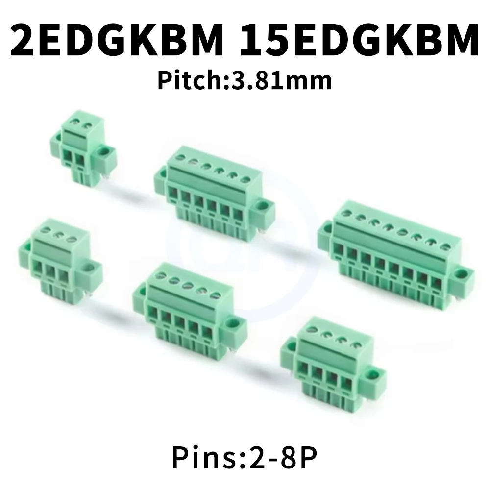 (10 pcs) KF 2EDGKBM-3.81mm - 2P 3P 4P 5P 6P 8P 3.81mm Pitch Ear Plug Terminal block 15EDGKBM 3.81 2~8P