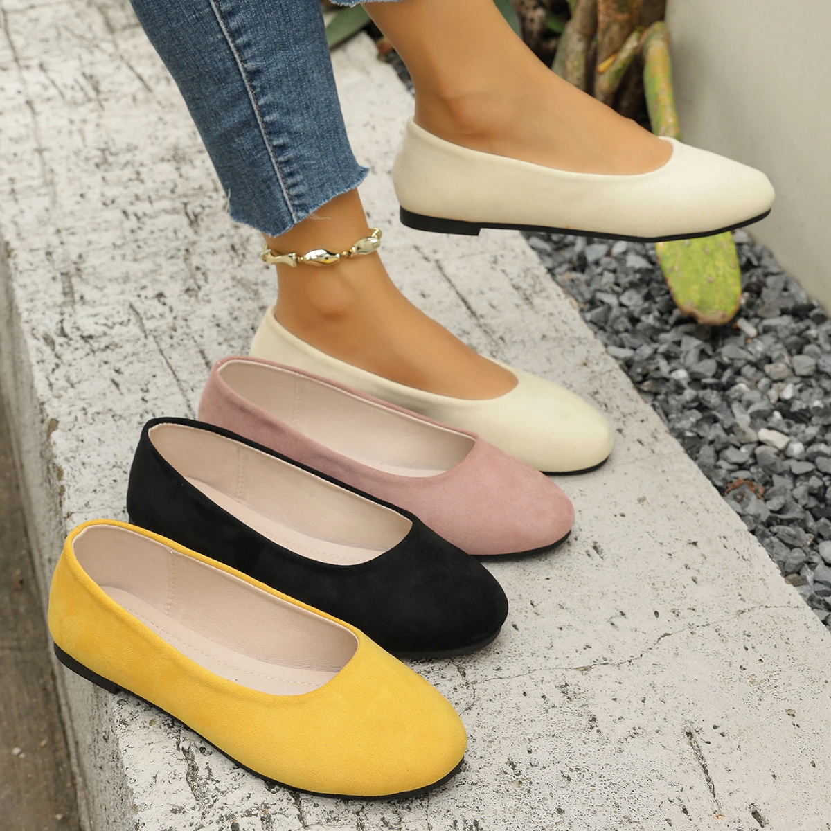 2026 New Fashion Women Ballet Flat Shoes Vintage Casual Footwear for Everyday Lightweight Comfortable Breathable Women Loafers