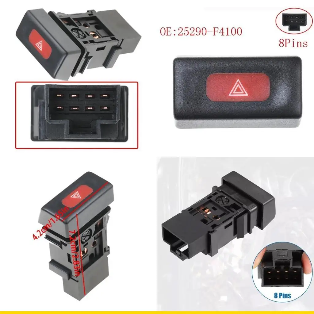 SZCH 25290F4300 Interruptor indicador advertencia para 1996-2000 Botón interruptor luz emergencia peligro