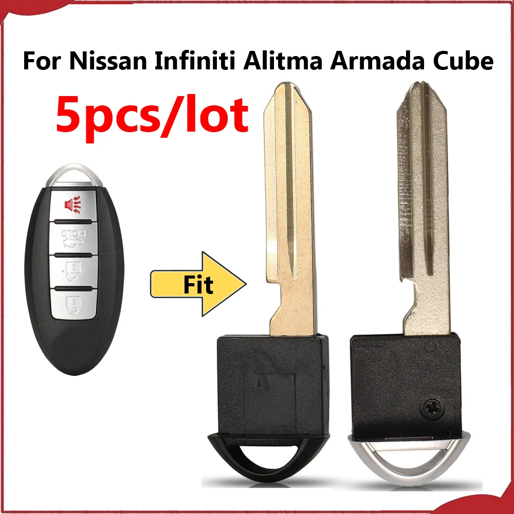 Jingyuqin New 5pcs Car Key Blade For Nissan Infiniti Alitma Armada Cube EX35 M35 M45 2006-2011 Uncut Emergency Valet Insert