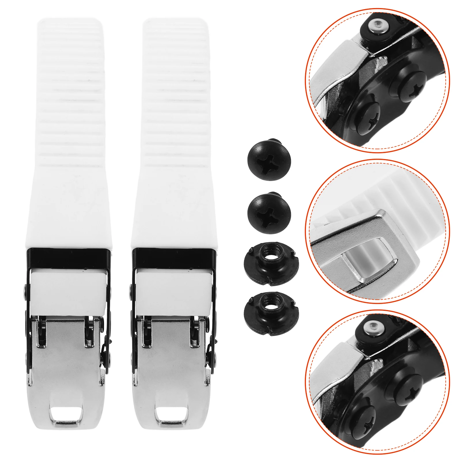 

White PVC Energy Straps Roller Skates Buckles Durable Replacement Fixing Skate Accessories Prevents Falling Off Easy Install