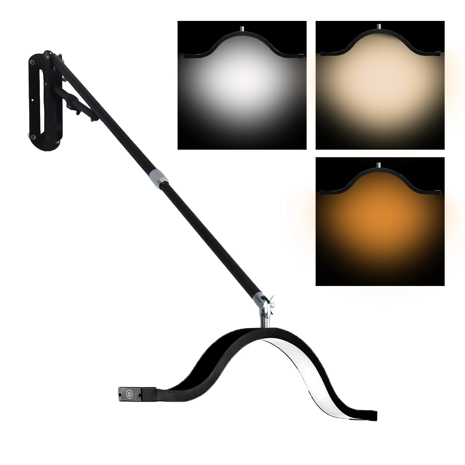 

FOSOTO FT-19 Wall Mount Half Moon Lamp Photograph Fill Light LED Ceiling Light for Barbershop Eyelashes Nail Tattoo Beauty Salon